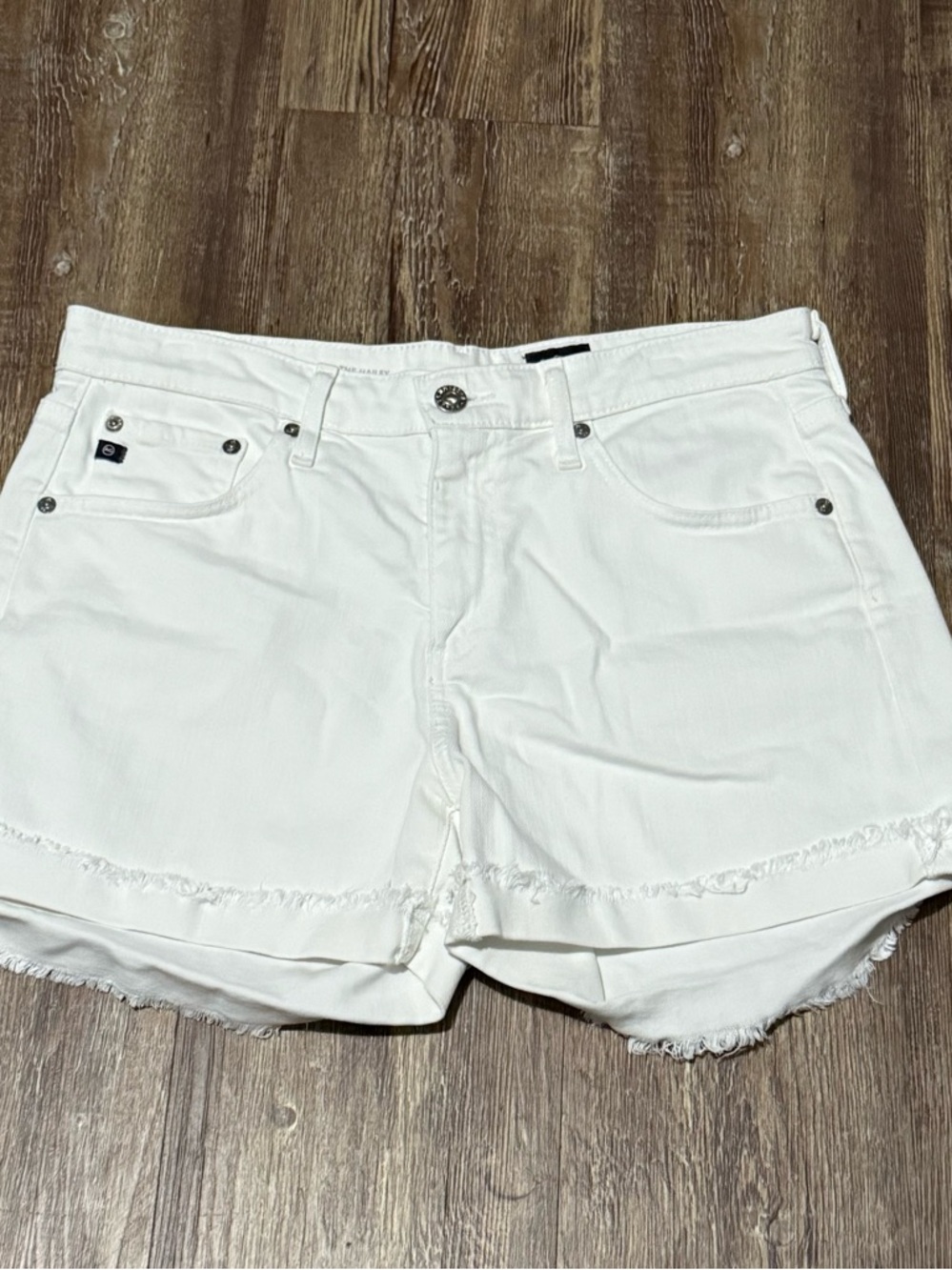 AG Adriano Goldsmied The Hailey Shorts Women's 27R Ex Boyfriend Roll Up Frayed